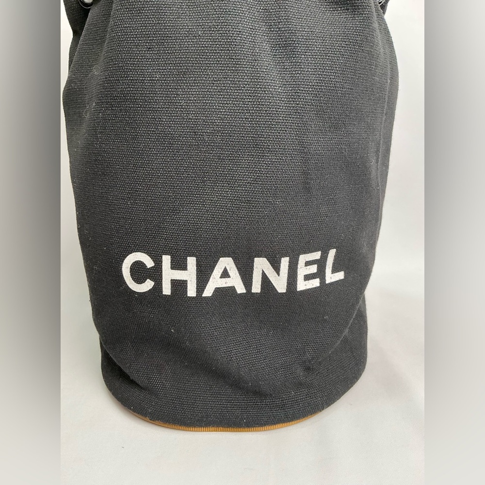 Chanel Black Drawstring Pool Beach Bag - Picture 4 of 14